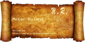 Meter Roland névjegykártya